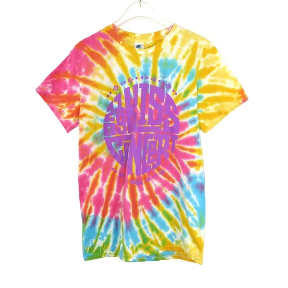 Kiss Concert Festival Rainbow Tie Dye Graphic Crewneck T-Shirt Small - Picture 3 of 6